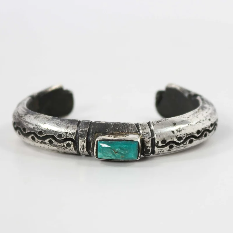 oval bangles for women -Fox Turquoise Cuff