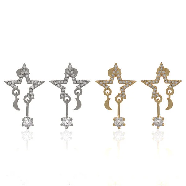 gold stud earrings for women -Levitating Studs