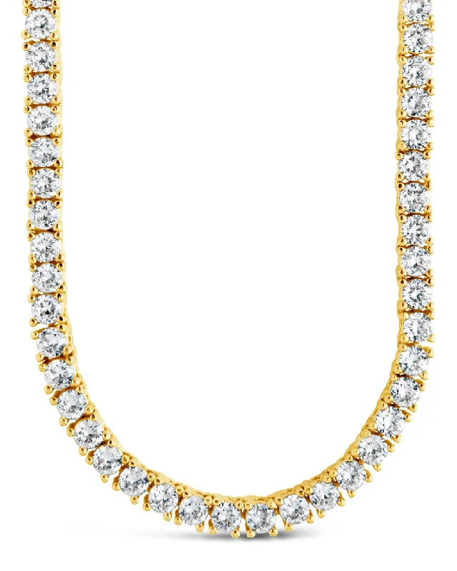 gold plated necklaces for women -Cecil CZ Tennis Necklace