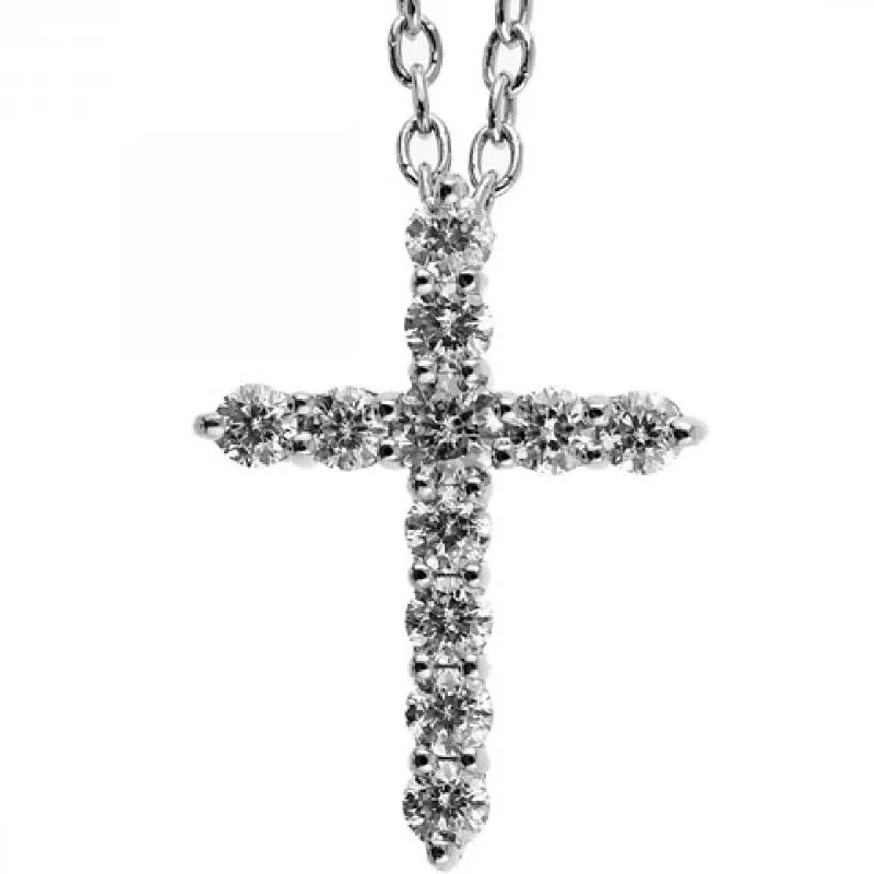 statement chain necklaces for women -Sterling Silver 0.20cttw I1 H-I Diamond Cross Necklace