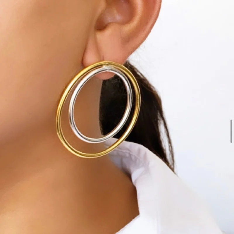 big hoop earrings for women -Dual hoops