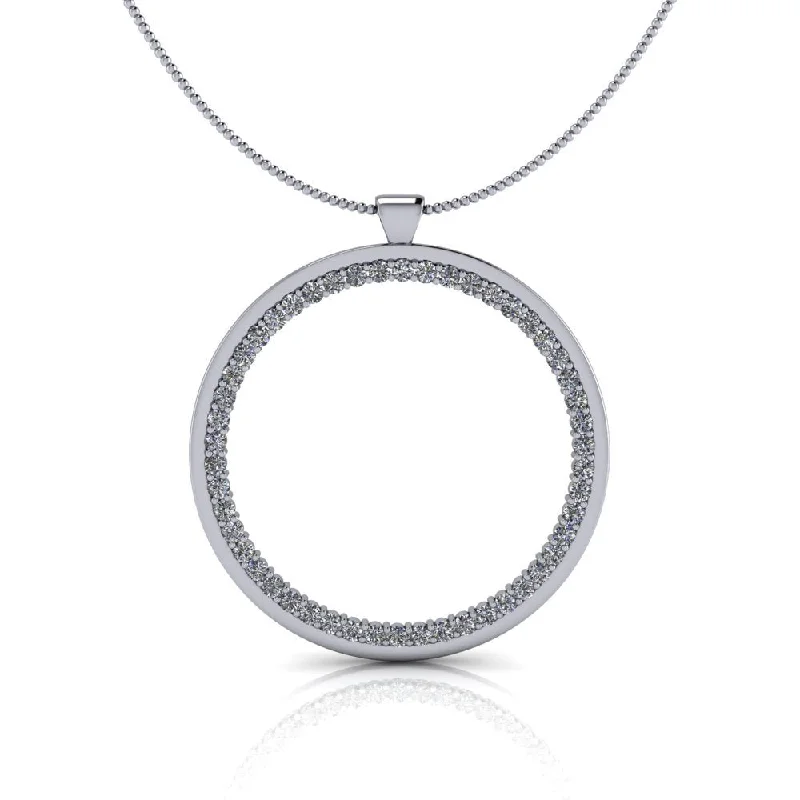 chunky necklaces for women -Moissanite Large Circle Necklace 1.50 CTW