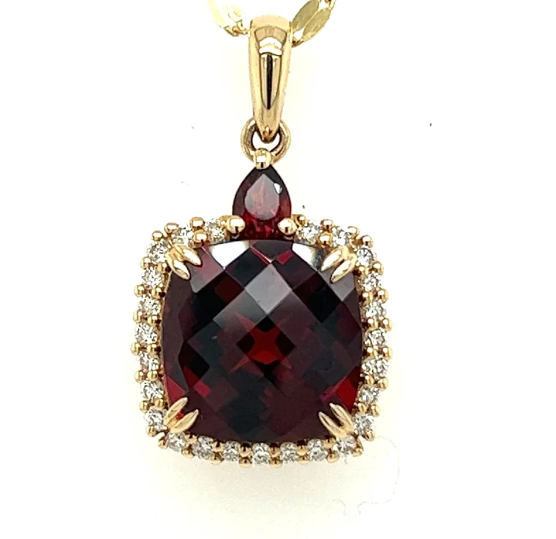 simple necklaces for women -Garnet and Diamond Necklace by Bellarri