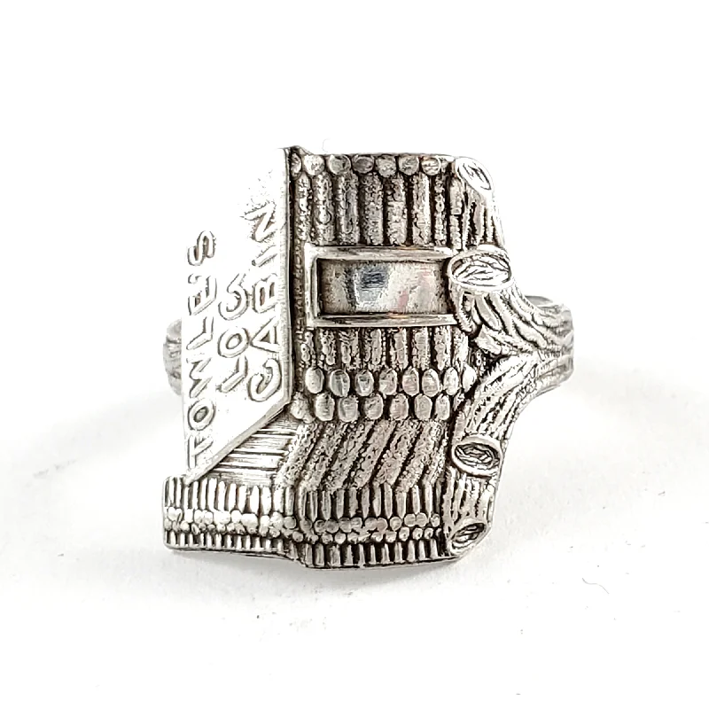 trendy rings for women -Towle's Log Cabin Syrup Spoon Ring