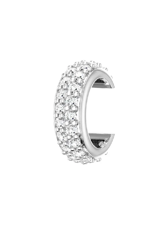 minimalist bracelets for women -Grand Pave 18K Whitegold Ear Cuff w. Lab-Grown Diamonds