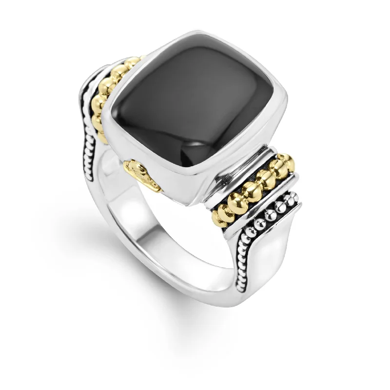 modern wedding rings -Caviar Color Small Onyx Statement Ring