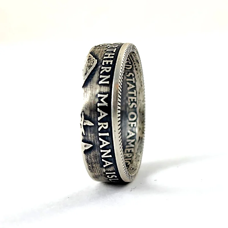 wedding anniversary rings for women -90% Silver Northern Mariana Islands Quarter Ring