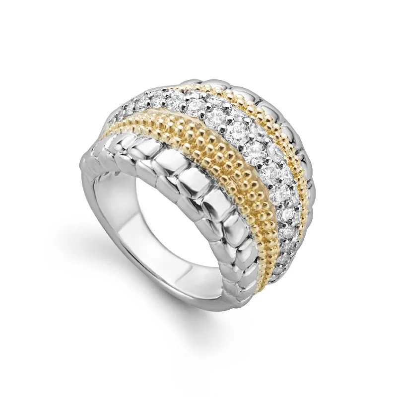 adjustable gold rings -Caviar Lux Small Diamond Statement Ring