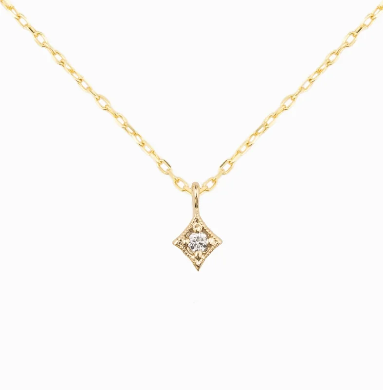 trendy necklaces for women -Star Necklace 2.0mm White Diamond