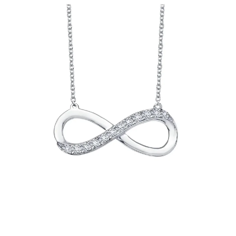 two-tone necklaces for women -Sterling Silver 0.24cttw Simulated Diamond Small Infinity Necklace 18"  by Lafonn