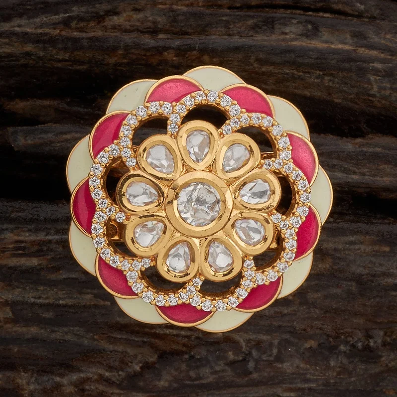 multi-stone rings for women -Kundan Finger Ring 161555