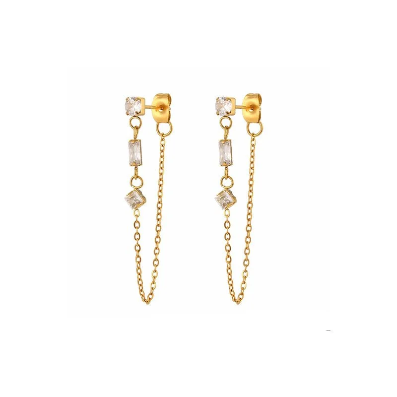 ethnic earrings for women -Mykonos Chain Studs