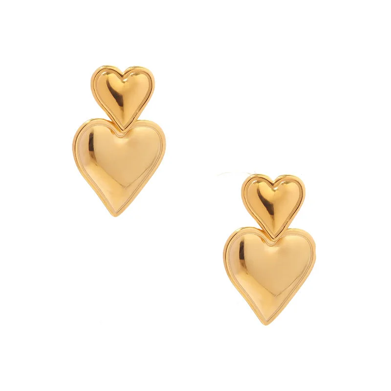 gemstone drop earrings -Lovin Heart Studs