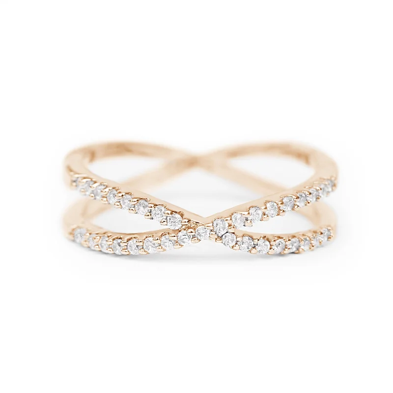 modern wedding rings -X Diamond Eternity Ring