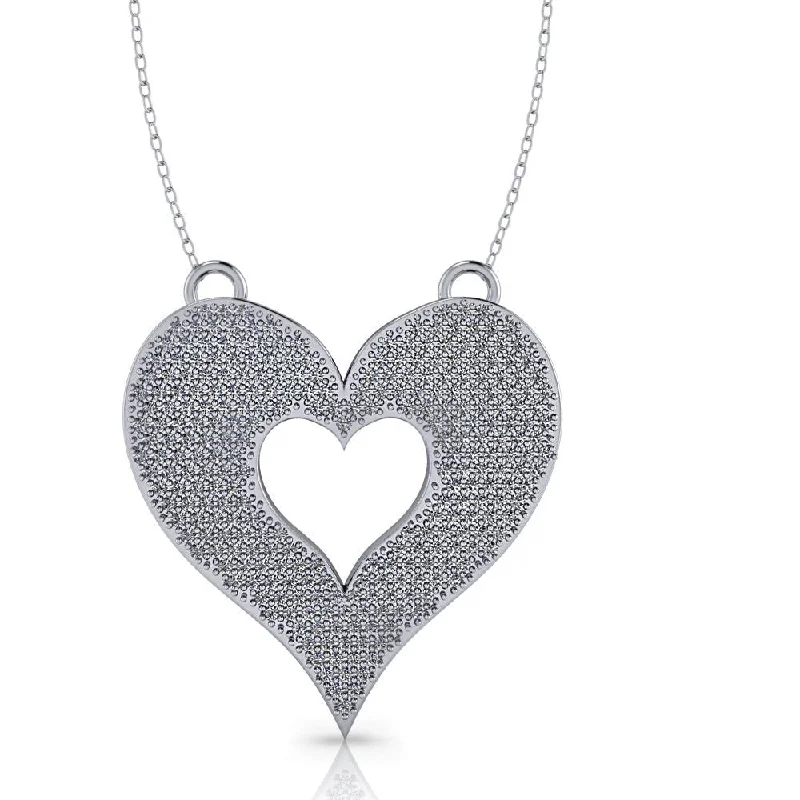 luxury diamond necklaces for women -Pave Heart Pendant 2.35 ctw