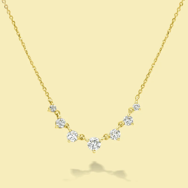 birthstone pendant necklaces for women -The Naomi, Graduated 7-Stone Diamond Necklace