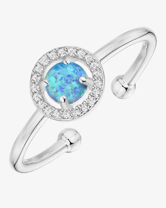 White Gold Blue Opal