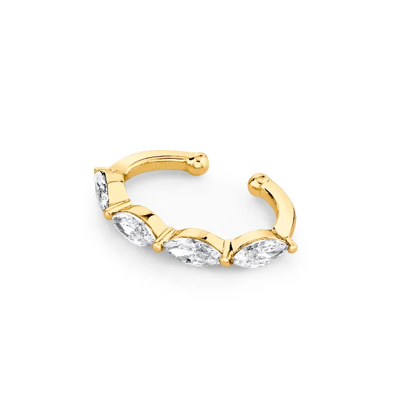 anniversary bracelets for women -DIAMOND EAST WEST EAR CUFF