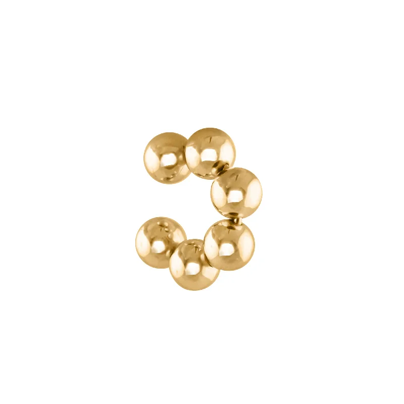 wedding bracelets for women -Bubble 18K Gold Plated Chunky Ear Cuff