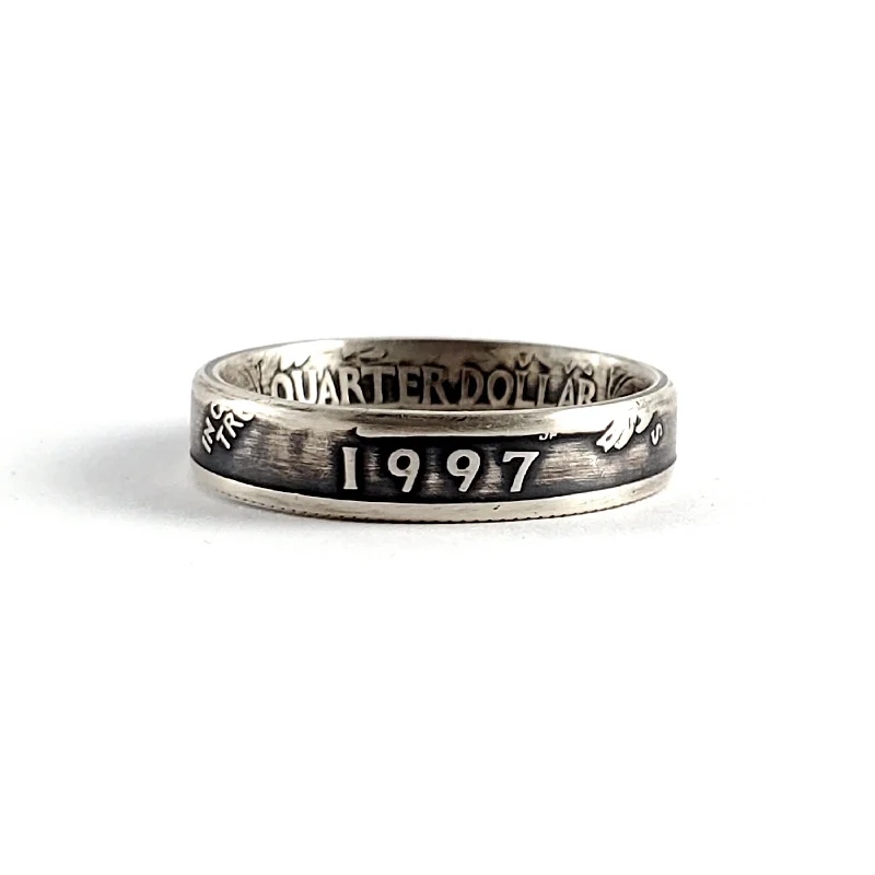 statement rings for women -90% Silver 1997 Washington Quarter Stacking Coin Ring