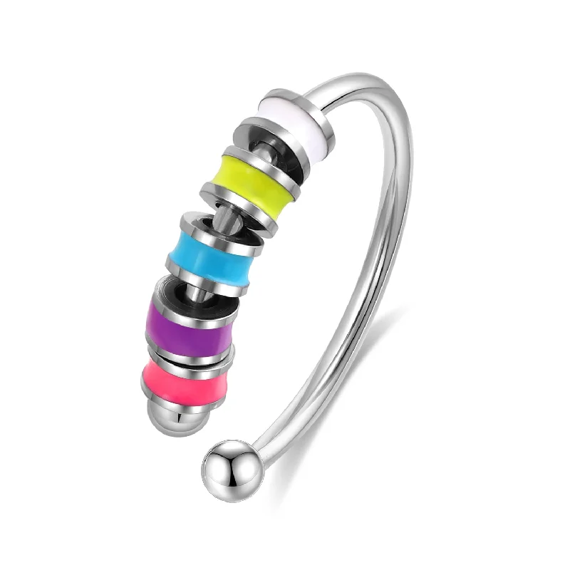 diamond cluster rings -Colorful Beaded Fidget Ring