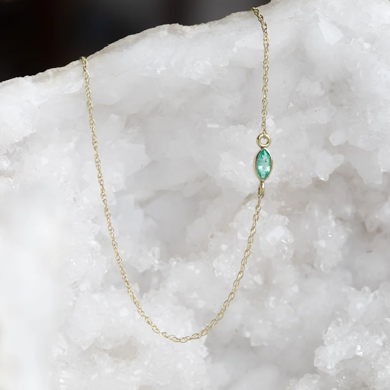 dainty gold necklaces for women -The Teensy Emerald Necklace | Gold Filled