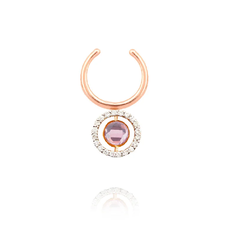 infinity bracelets for women -Swiveling 18K Rosegold Ear Cuff w. Diamonds, Topaz & Amethyst