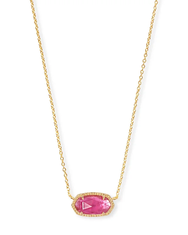 pendant and chain necklaces for women -Elisa Gold Pendant Necklace in  Azalea Illusion by Kendra Scott