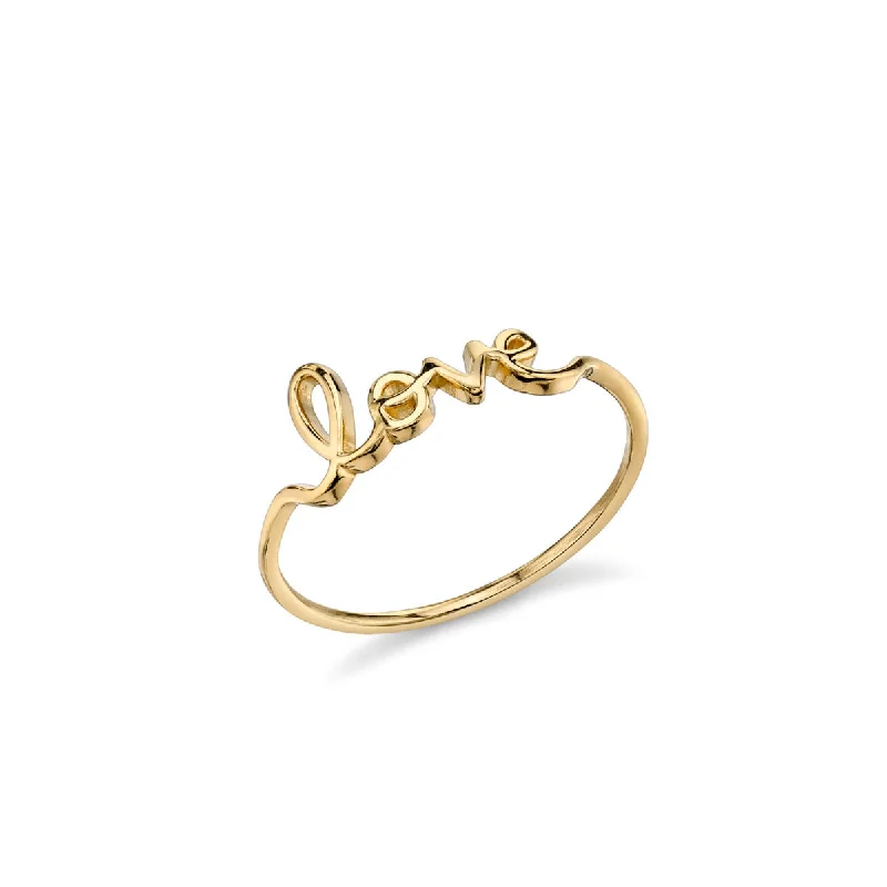 cute rings for women -Pure Gold Small Love Ring