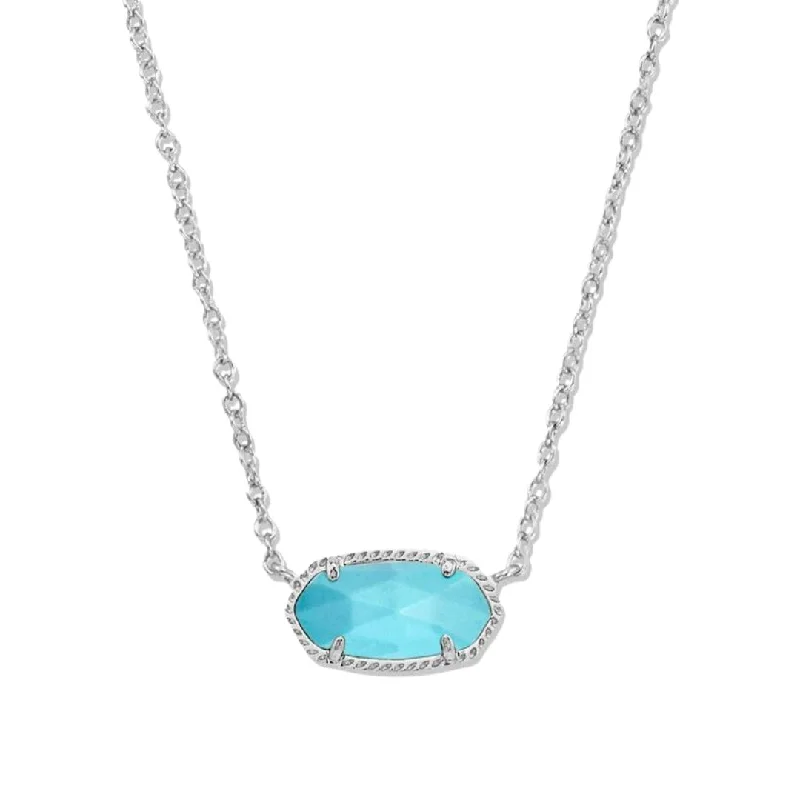 sparkly necklaces for women -Elisa Silver Turquoise Magnesite Short Pendant Necklace by Kendra Scott