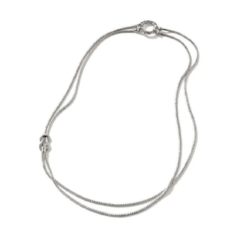 boho chic necklaces for women -Classic Chain Manah Love Knot Necklace by John Hardy