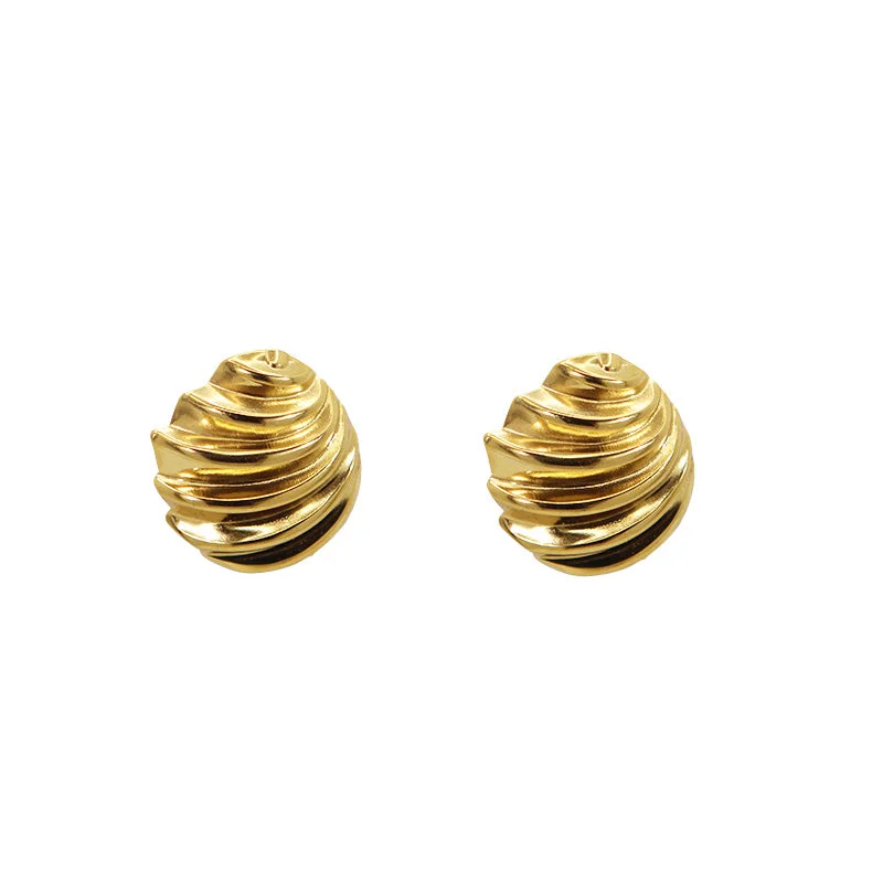 gold stud earrings for women -Tide Studs