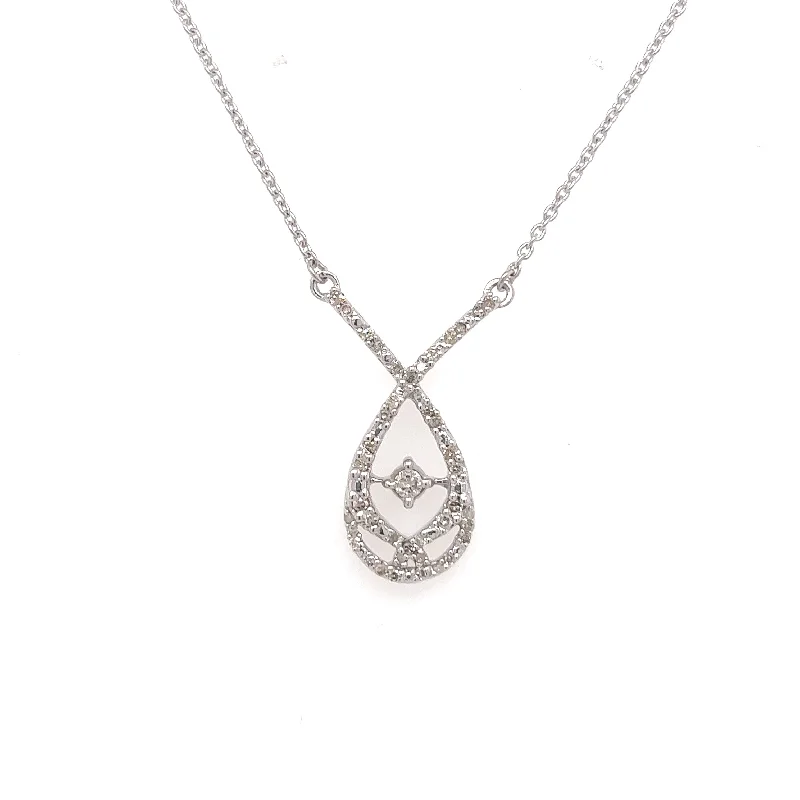 silk thread necklaces for women -Diamond Teardrop Necklace