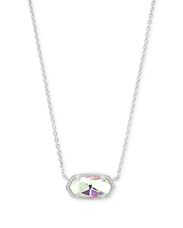 zodiac necklaces for women -Elisa Necklace Rhodium Dichroic Glass by Kendra Scott