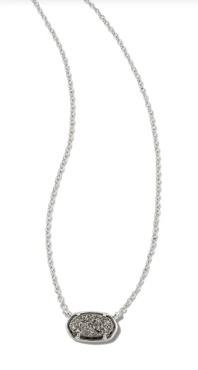 heart-shaped necklaces for women -Grayson Silver Platinum Drusy Stone Pendant Necklace by Kendra Scott