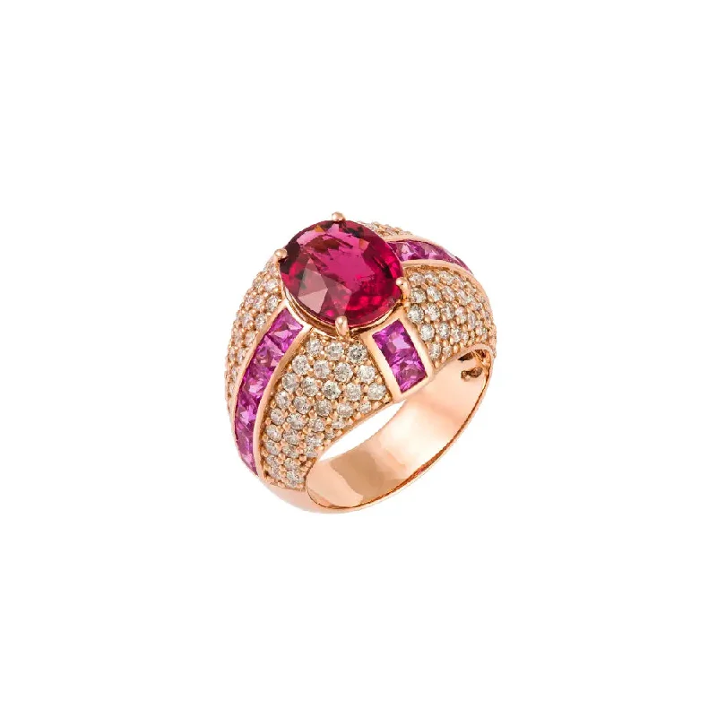 wedding anniversary rings for women -Pink Hues & Diamond Jumbo Ring