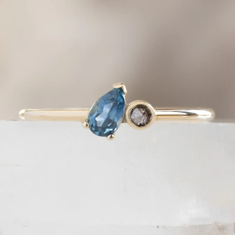 chunky necklaces for women -The Montana Sapphire + Diamond Ring | 10K Yellow Gold