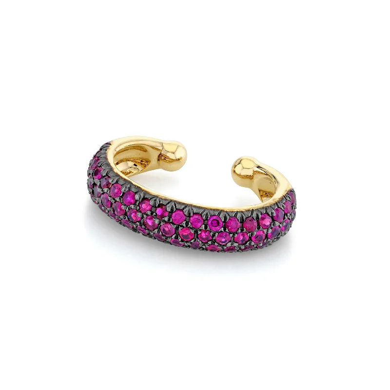 engraved gold bangles -RUBY JUMBO PAVE EAR CUFF