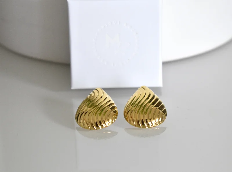 gold leaf earrings -Elisa Earrings