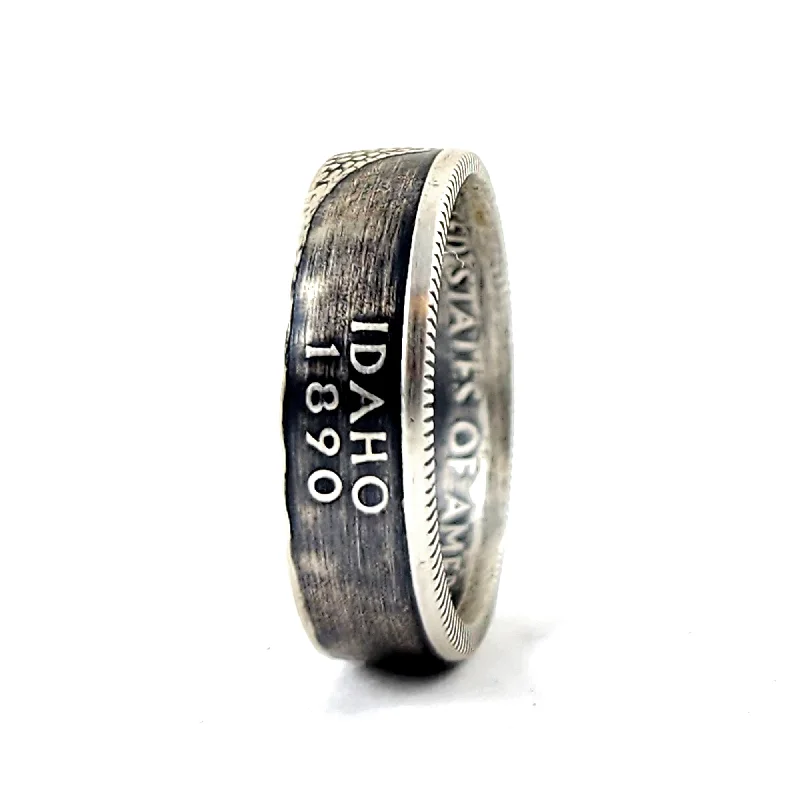 custom engraved rings for women -90% Silver Idaho Quarter Ring