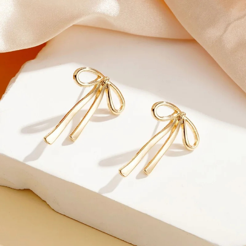 lightweight stud earrings -Bow-lieve Lightweight Bow Earrings