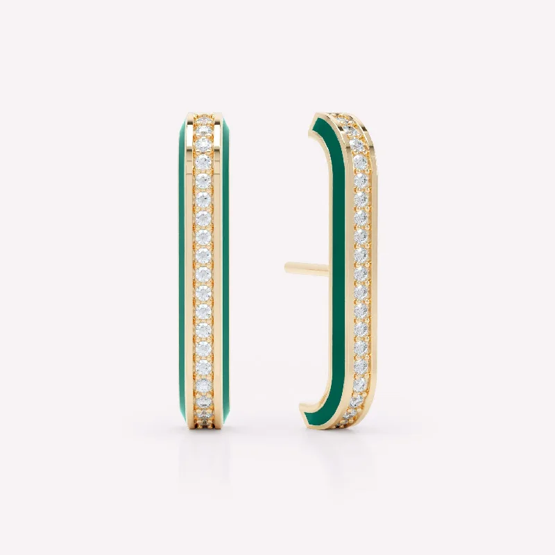 flower bangles for women -Eternity Green 18K Gold Ear Cuffs w. Lab-Grown Diamonds