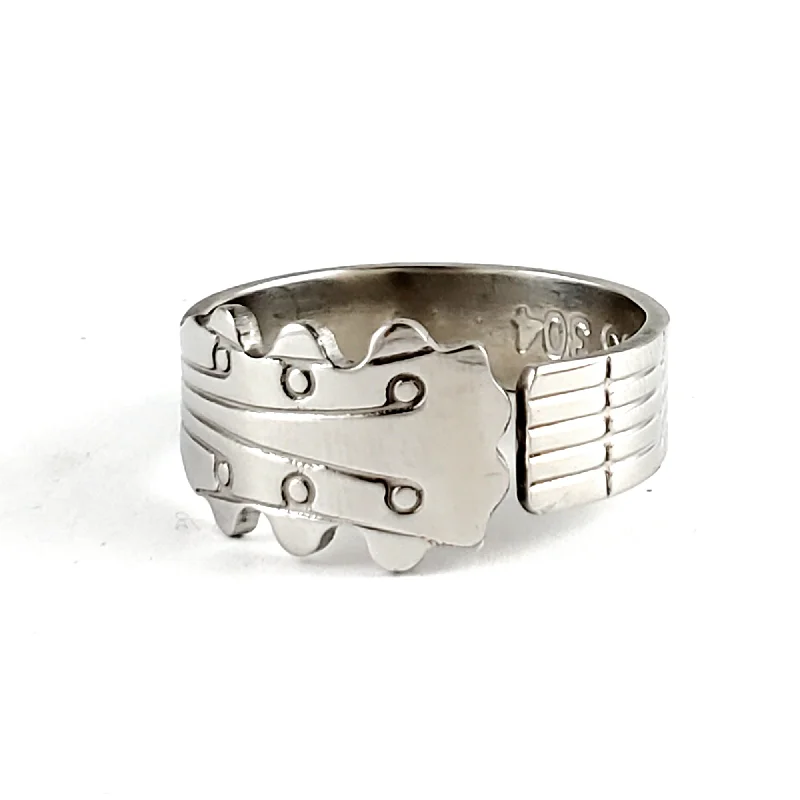 rings with initials -Guitar Neck Stainless Steel Spoon Ring