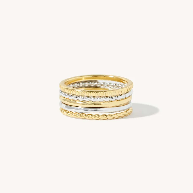 elegant rings for women -Roma Stack Ring Set