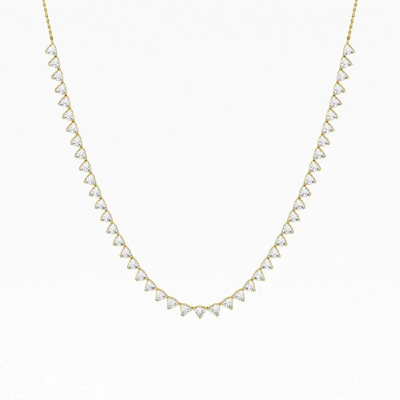 chain link necklaces for women -Empowering 6.8ct Trillion Necklace