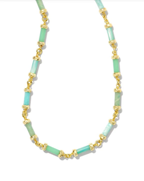 fashion necklaces for women -Gigi Gold Blue Mix Strand Necklace by Kendra Scott