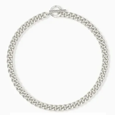 wedding necklaces for women -Whitley Silver Plated Chain Necklace by Kendra Scott