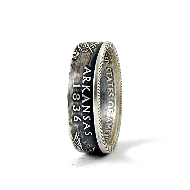 trendy rings for women -90% Silver Arkansas Quarter Ring