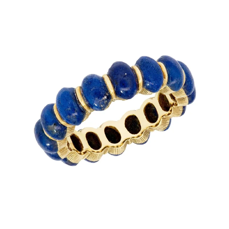 wedding rings for women -Estate 14k Lapis Multi-Stone Ring