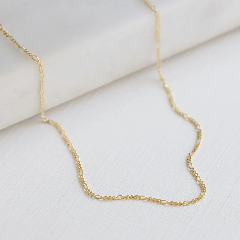 two-tone necklaces for women -The Figaro Chain Necklace | 14K Yellow Gold